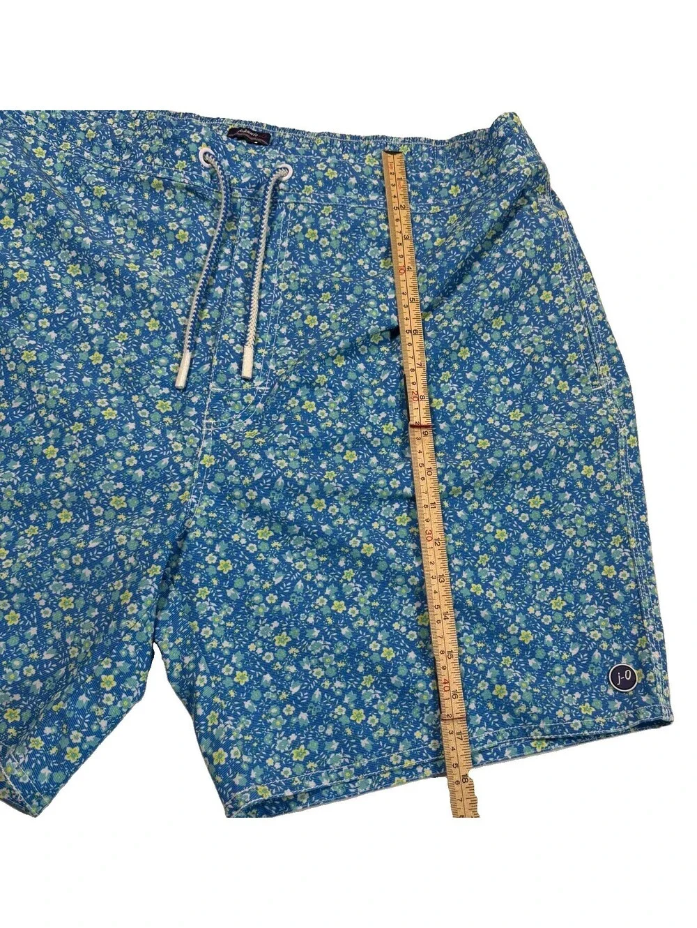Johnnie-O Men's Blue Tyndall Floral Graphic Print Swim Trunks Size Large